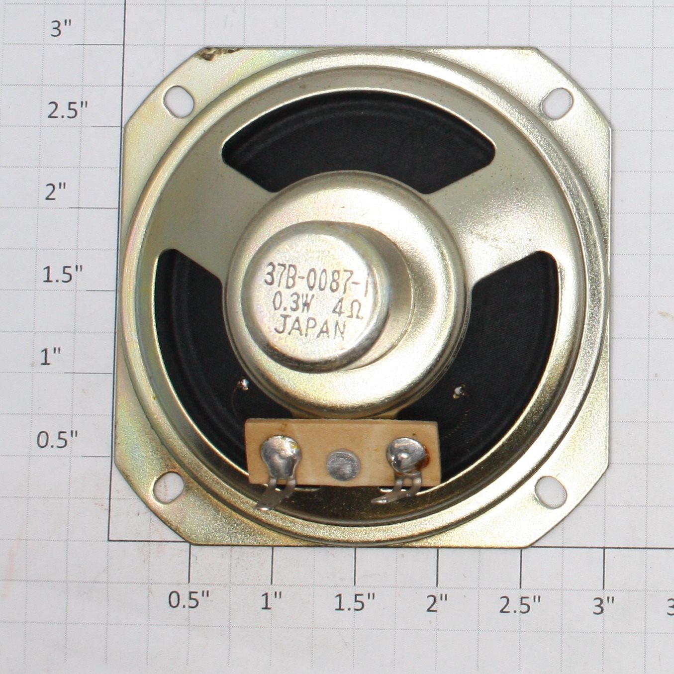 Acme 37B-0087-1 4 Ohm 0.3 Watt 3" Diameter Speaker w/ Square Mount Bracket