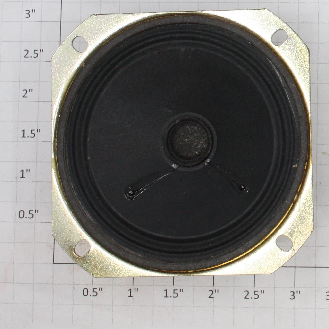 Acme 37B-0087-1 4 Ohm 0.3 Watt 3" Diameter Speaker w/ Square Mount Bracket