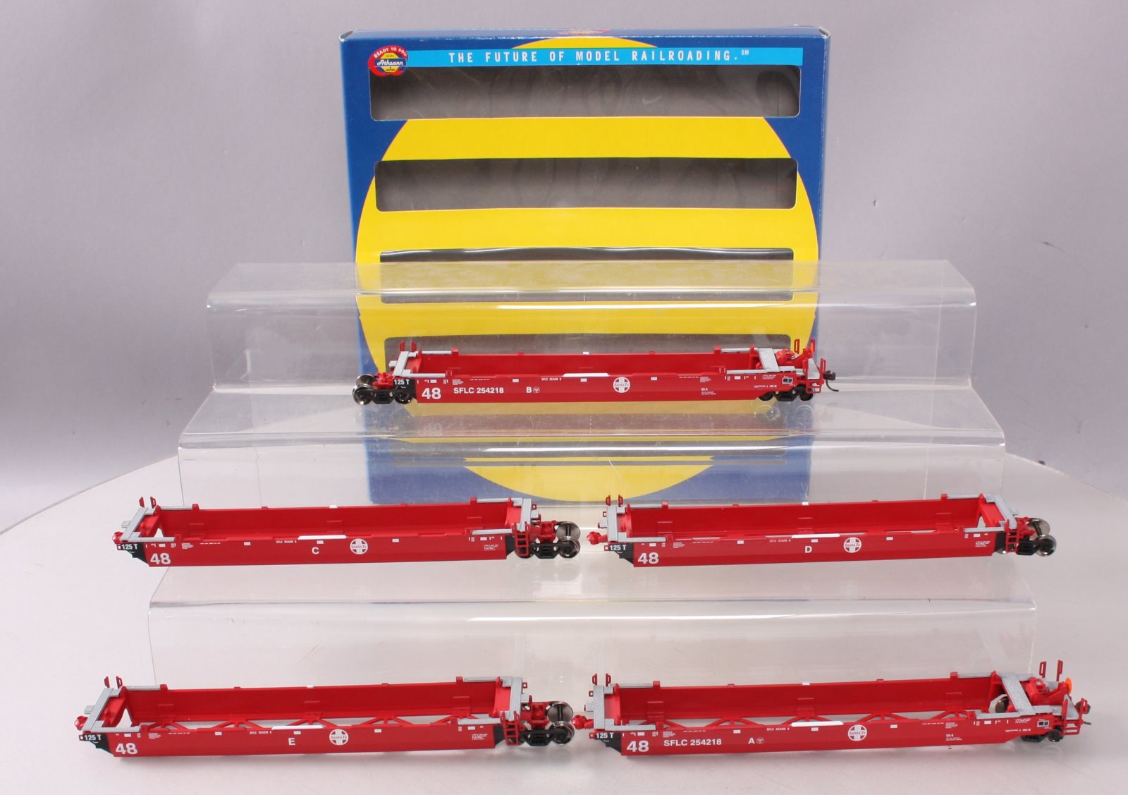 Athearn 91109 HO Santa Fe Maxi III Well Cars #SFLC 254218 (Pack of 5)