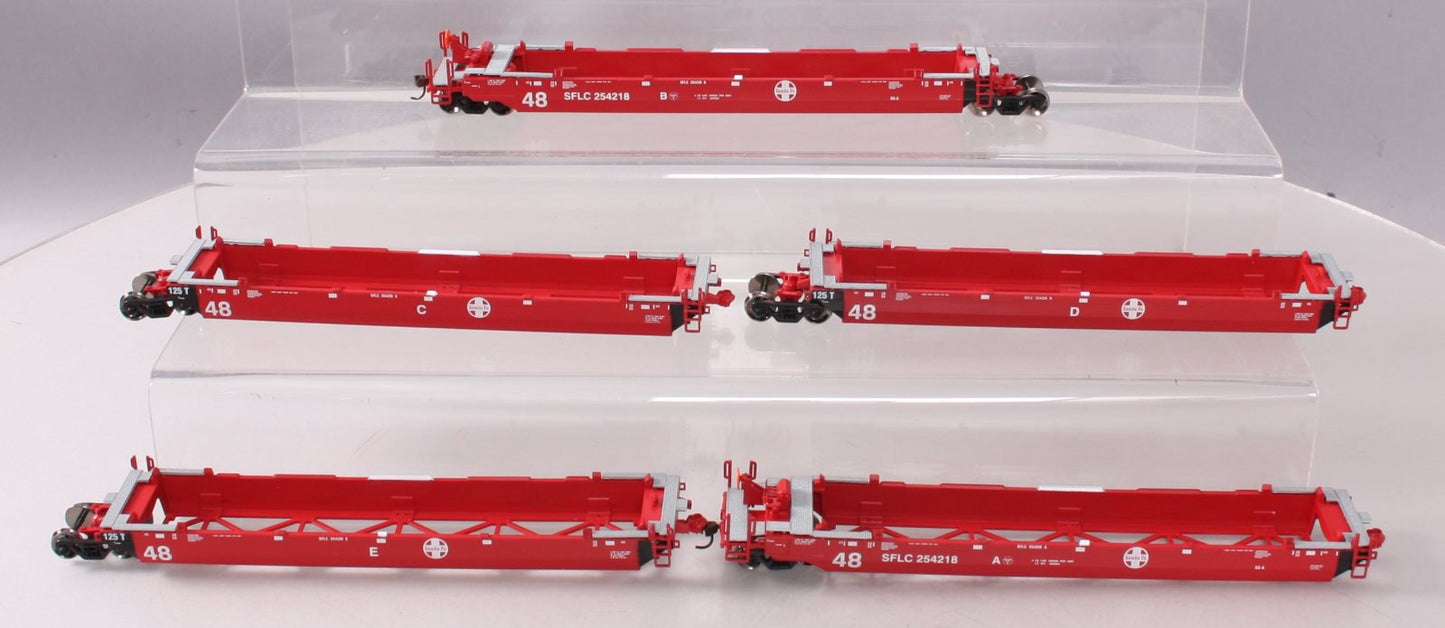 Athearn 91109 HO Santa Fe Maxi III Well Cars #SFLC 254218 (Pack of 5)