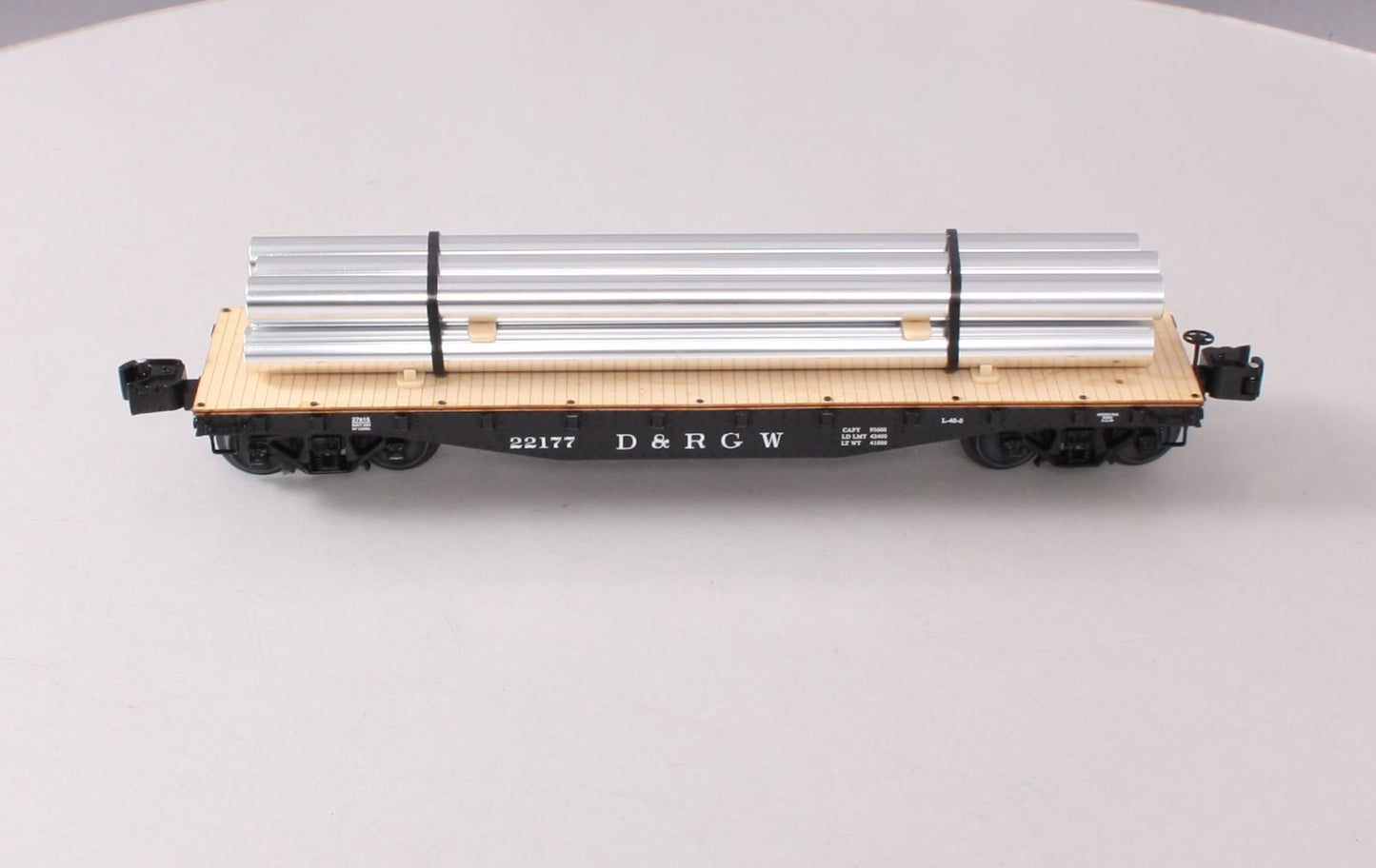 Lionel 6-27816 O Gauge D&RGW 40' Flatcar with Pipes