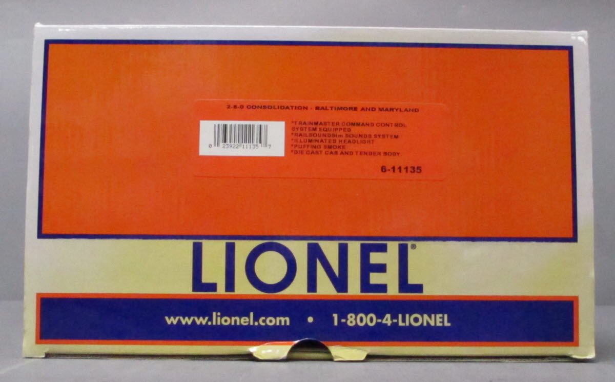 Lionel 6-11135 Baltimore & Ohio 2-8-0 Consolidation Steam Loco & Tender #2784