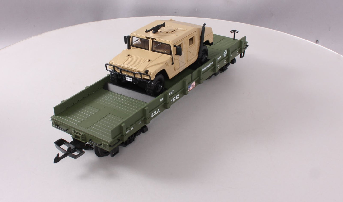 Piko 38764 G Scale USATC Humvee Transport Car w/Die-Cast Vehicle #11212