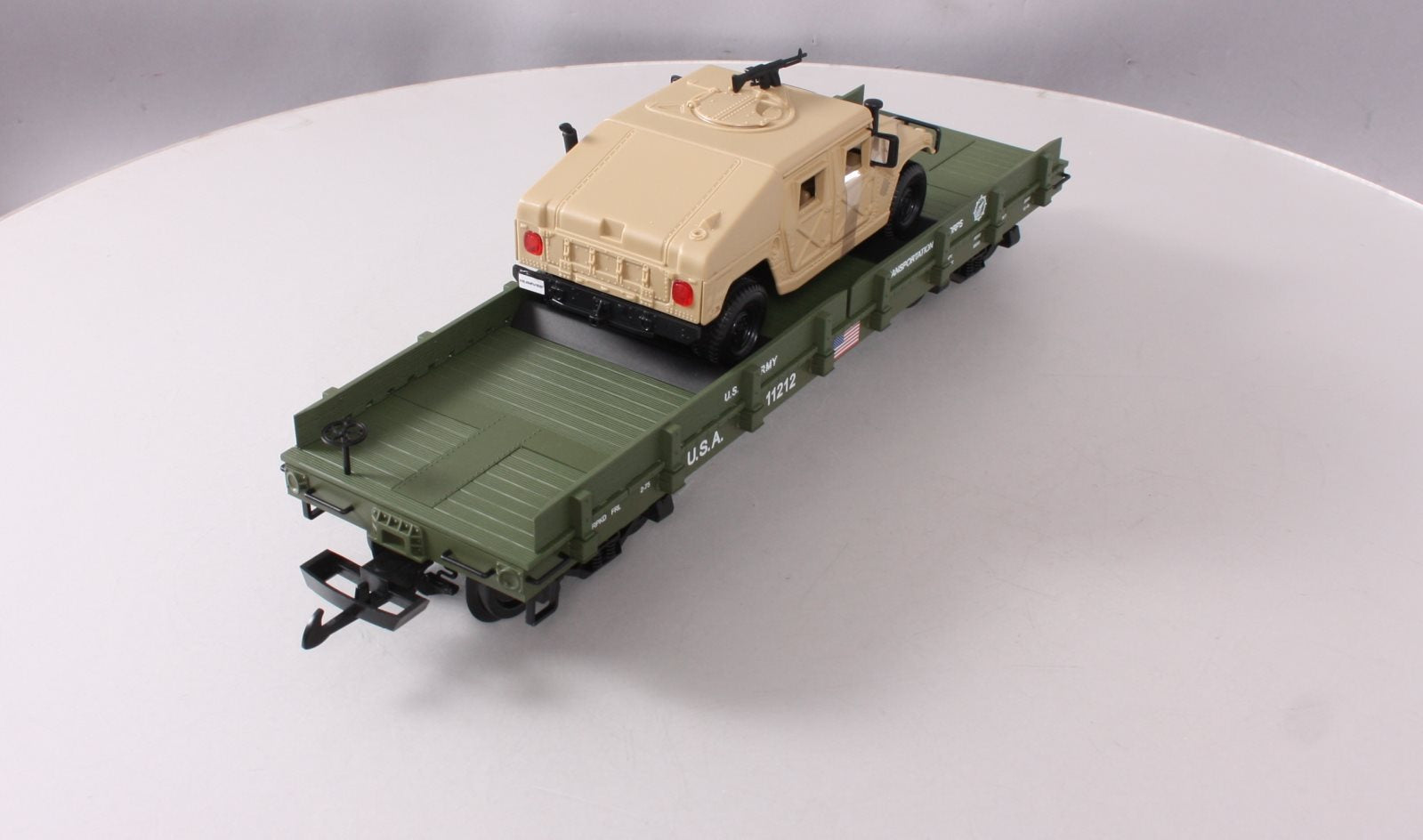 Piko 38764 G Scale USATC Humvee Transport Car w/Die-Cast Vehicle #11212