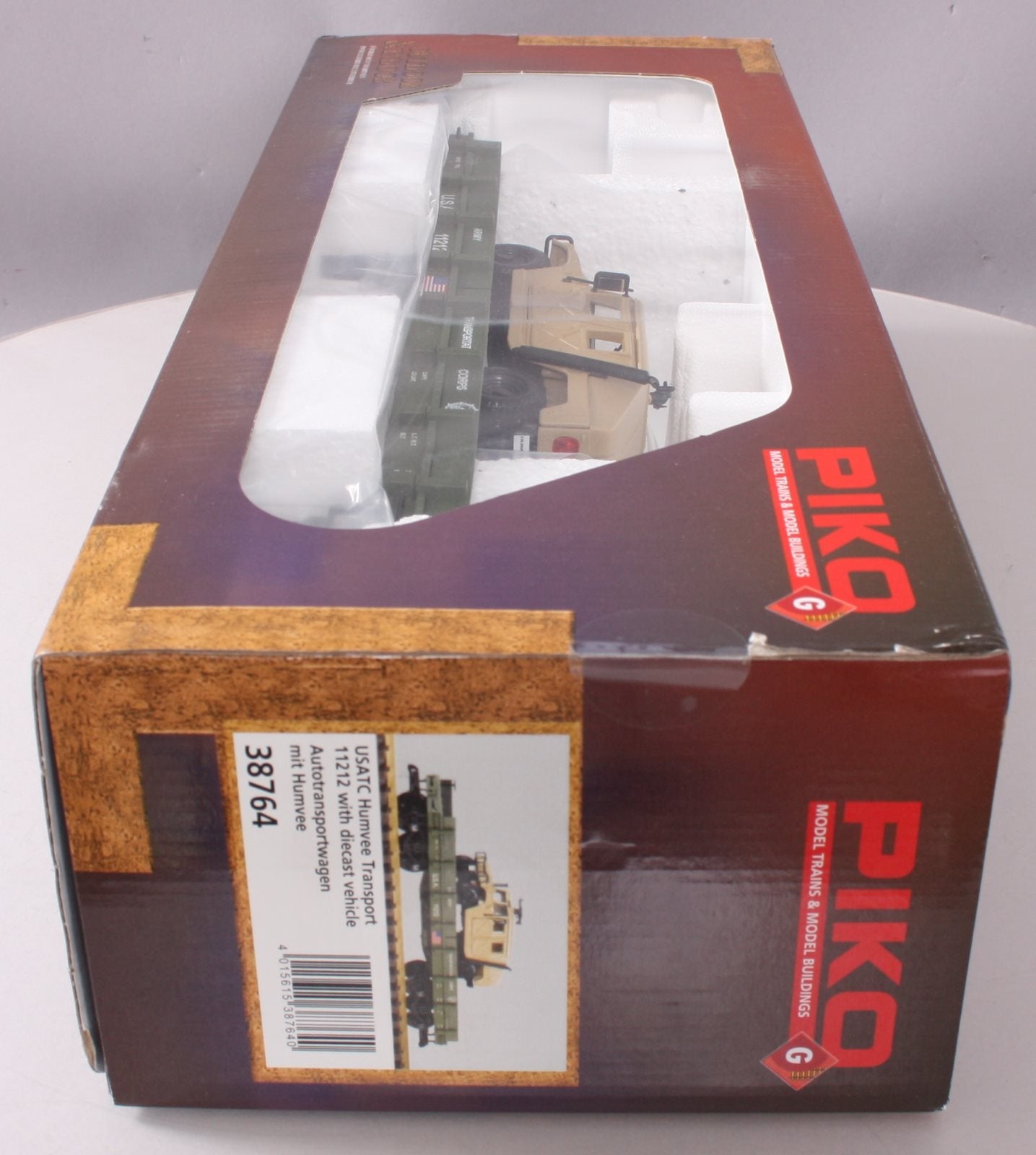 Piko 38764 G Scale USATC Humvee Transport Car w/Die-Cast Vehicle #11212