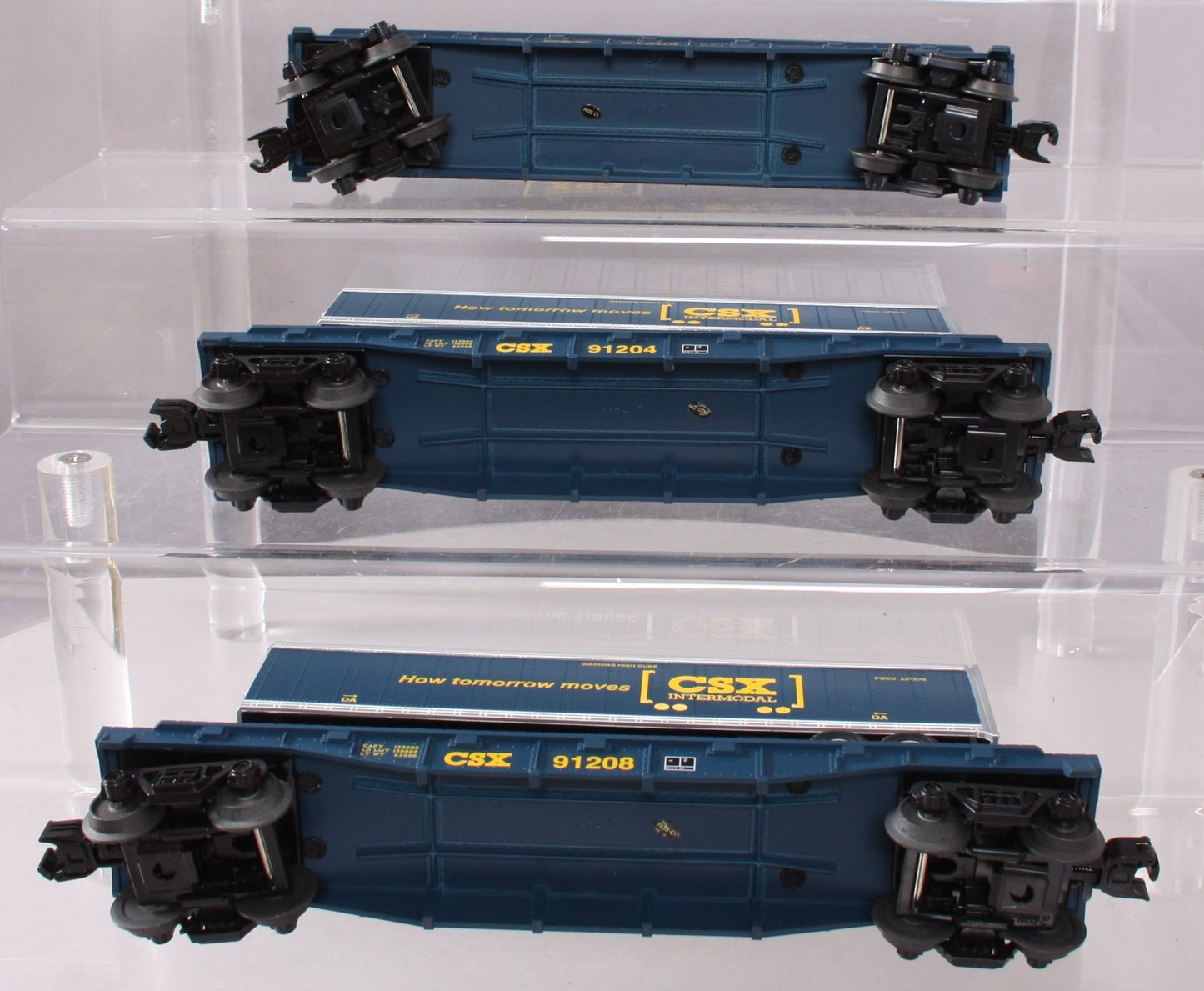 MTH 30-7075 O CSX Flatcars w/Trailers (3 Pack)