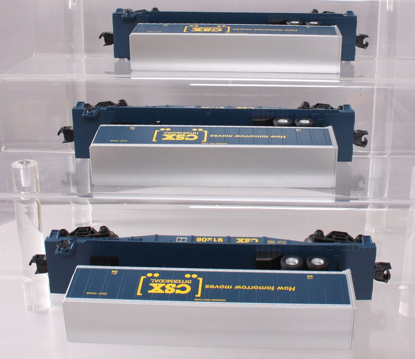 MTH 30-7075 O CSX Flatcars w/Trailers (3 Pack)