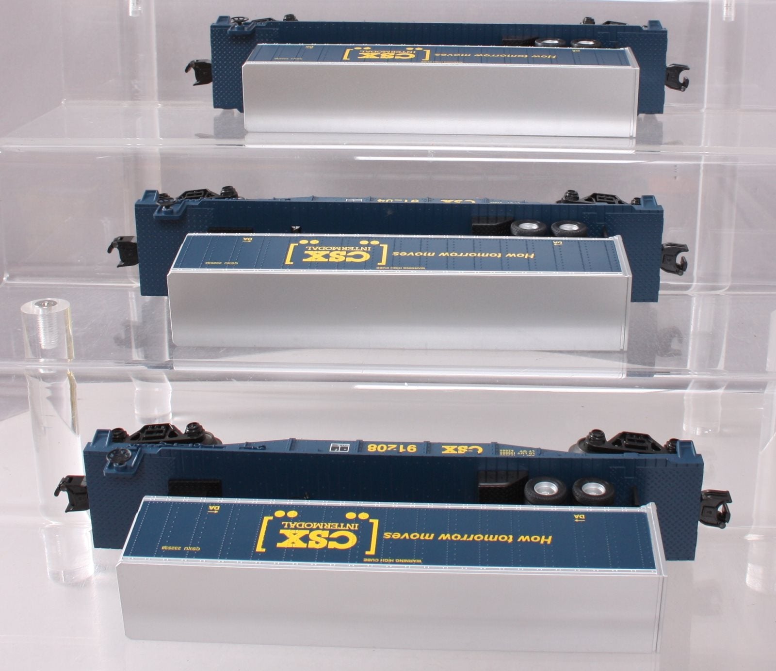 MTH 30-7075 O CSX Flatcars w/Trailers (3 Pack)