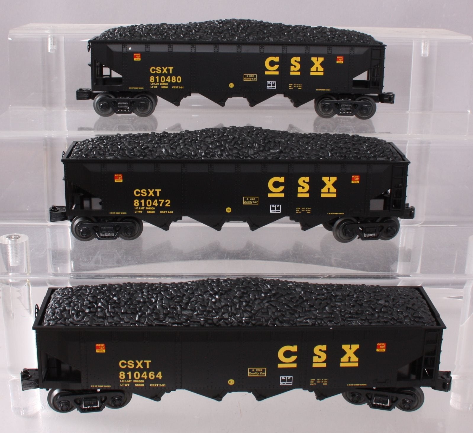 MTH 30-7064 O CSX RailKing 4-Bay Hopper Car Set (Set of 3)