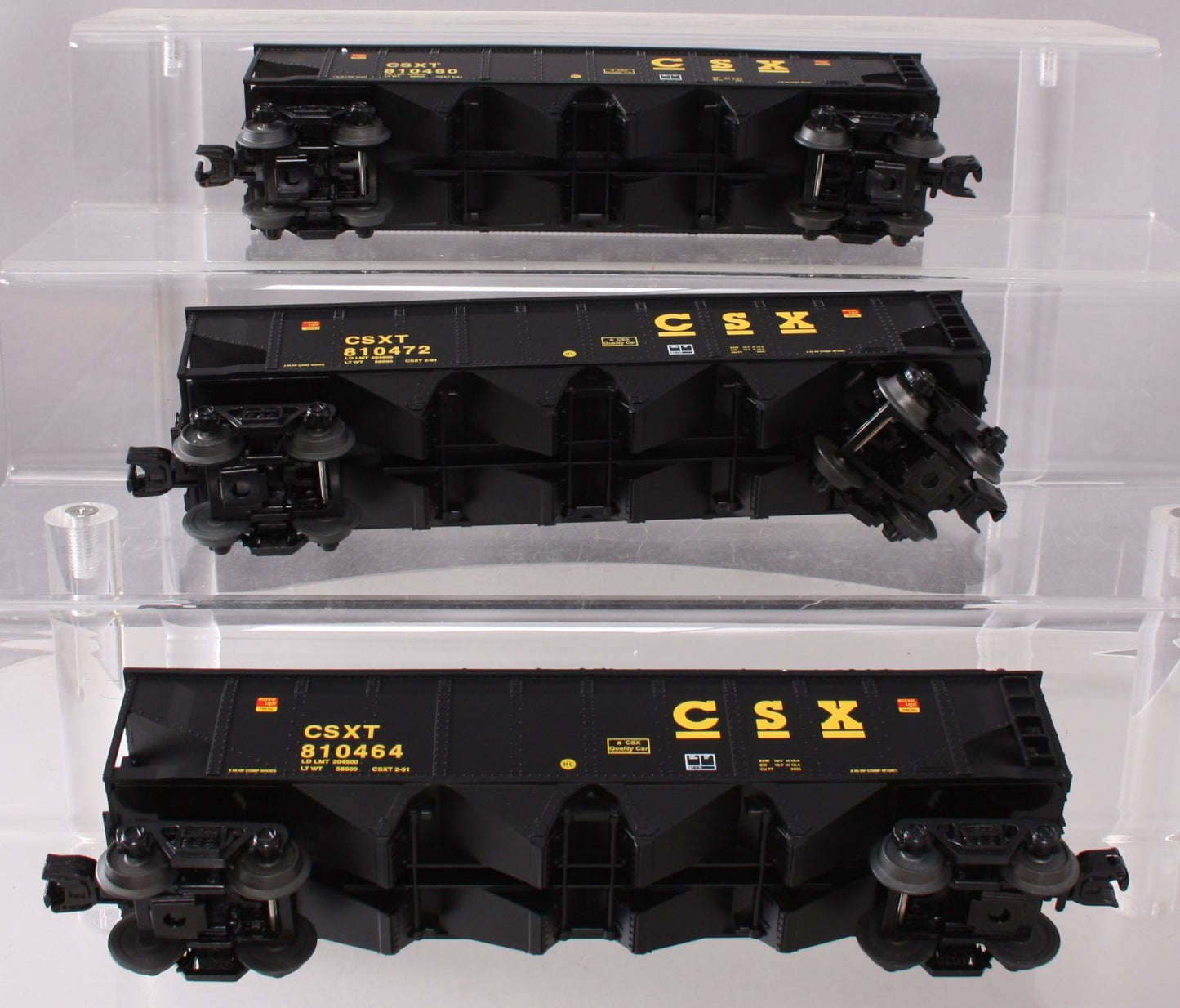 MTH 30-7064 O CSX RailKing 4-Bay Hopper Car Set (Set of 3)
