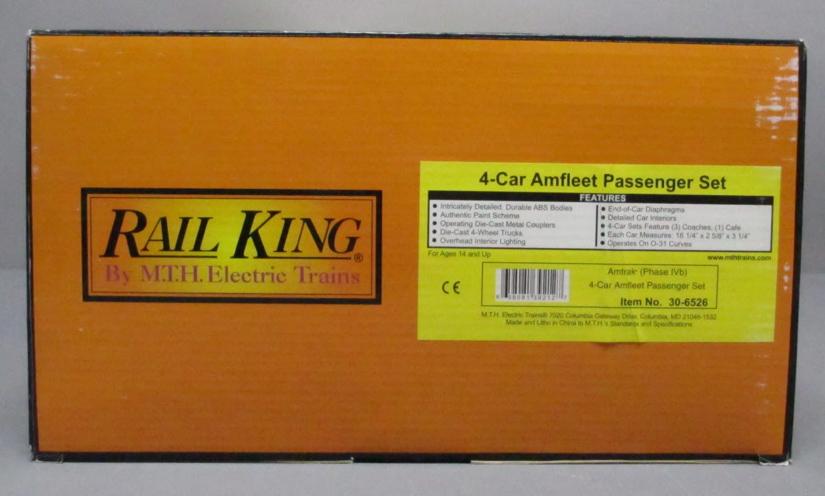 MTH 30-6526 O Amtrak O-31 Amfleet Phase 4/6 Coach (Set of 4)