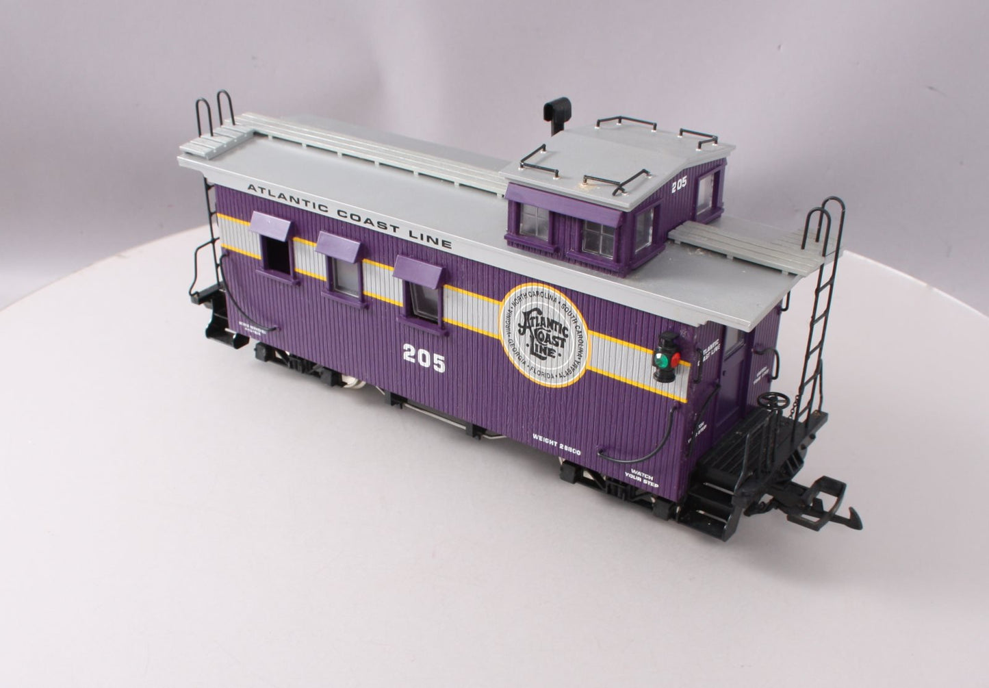 USA Trains R12015 G Atlantic Coast Line Wood Side Caboose #205 (Metal Wheels)