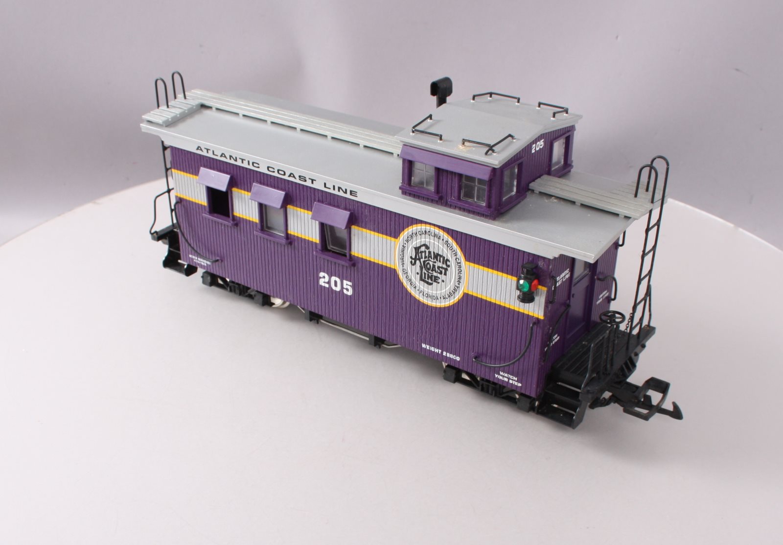USA Trains R12015 G Atlantic Coast Line Wood Side Caboose #205 (Metal Wheels)