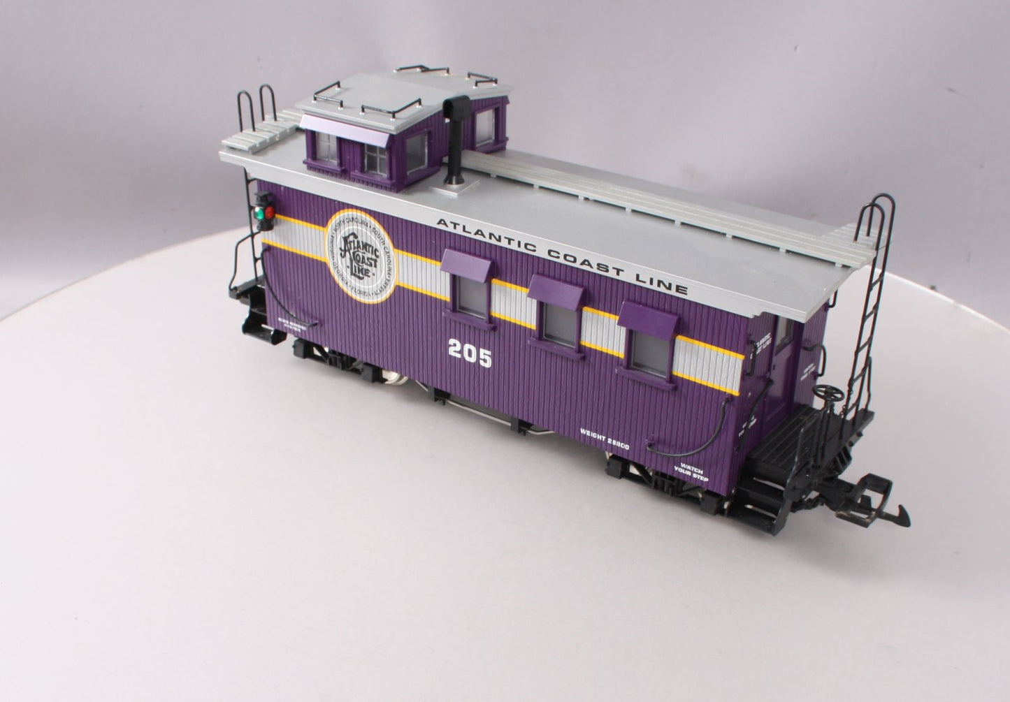 USA Trains R12015 G Atlantic Coast Line Wood Side Caboose #205 (Metal Wheels)
