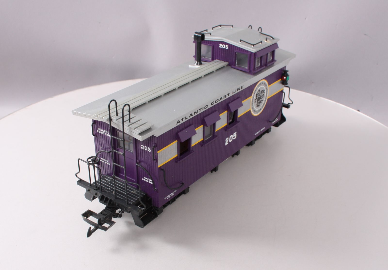 USA Trains R12015 G Atlantic Coast Line Wood Side Caboose #205 (Metal Wheels)