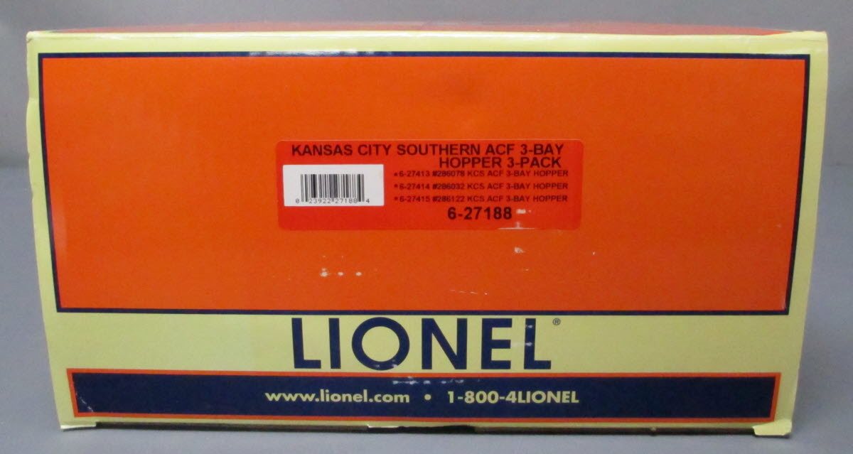 Lionel 6-27188 KCS 3-Bay ACF Aluminum Hopper 3 Pack