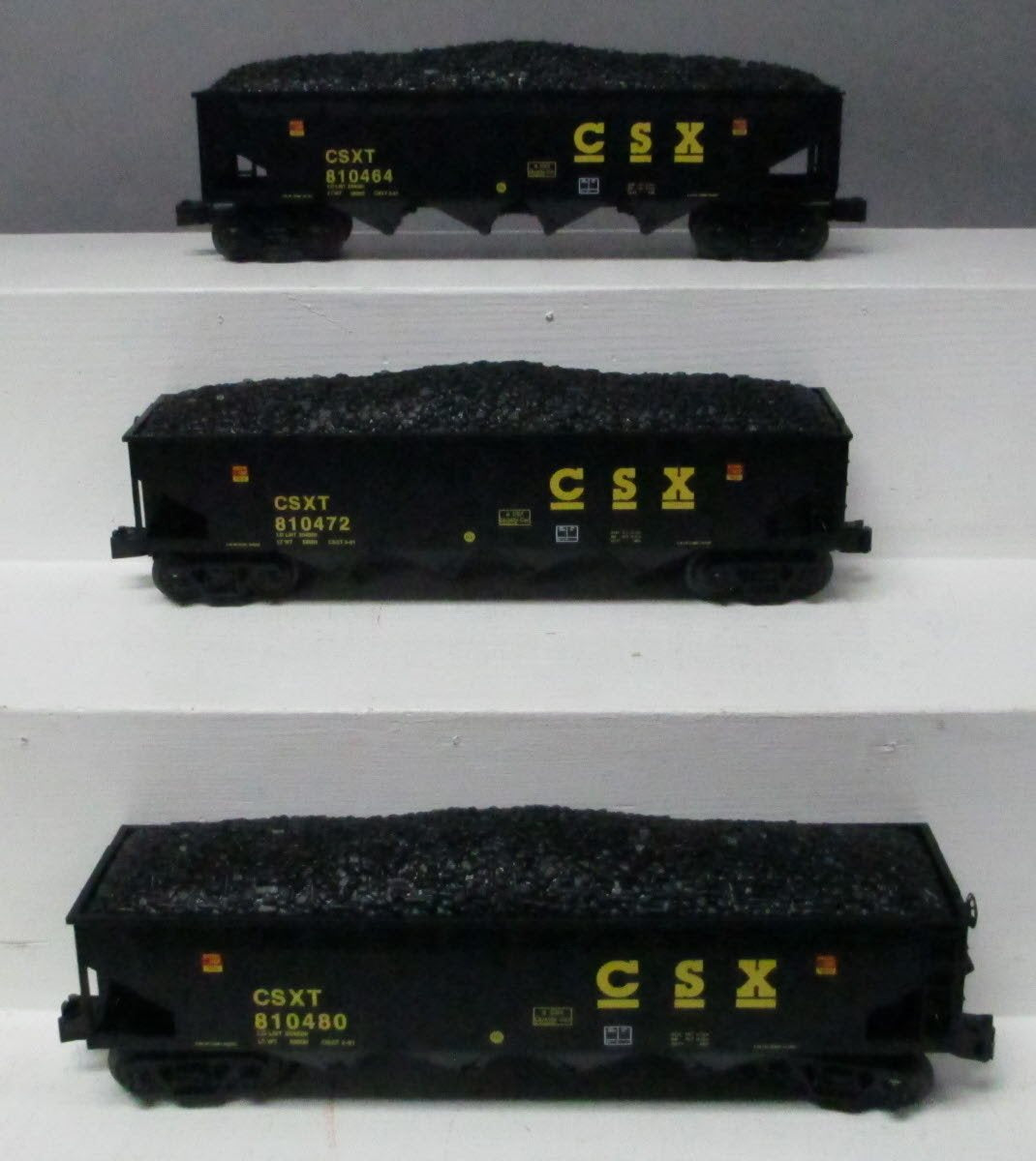 MTH 30-7064 O CSX RailKing 4-Bay Hopper Car Set (Set of 3)