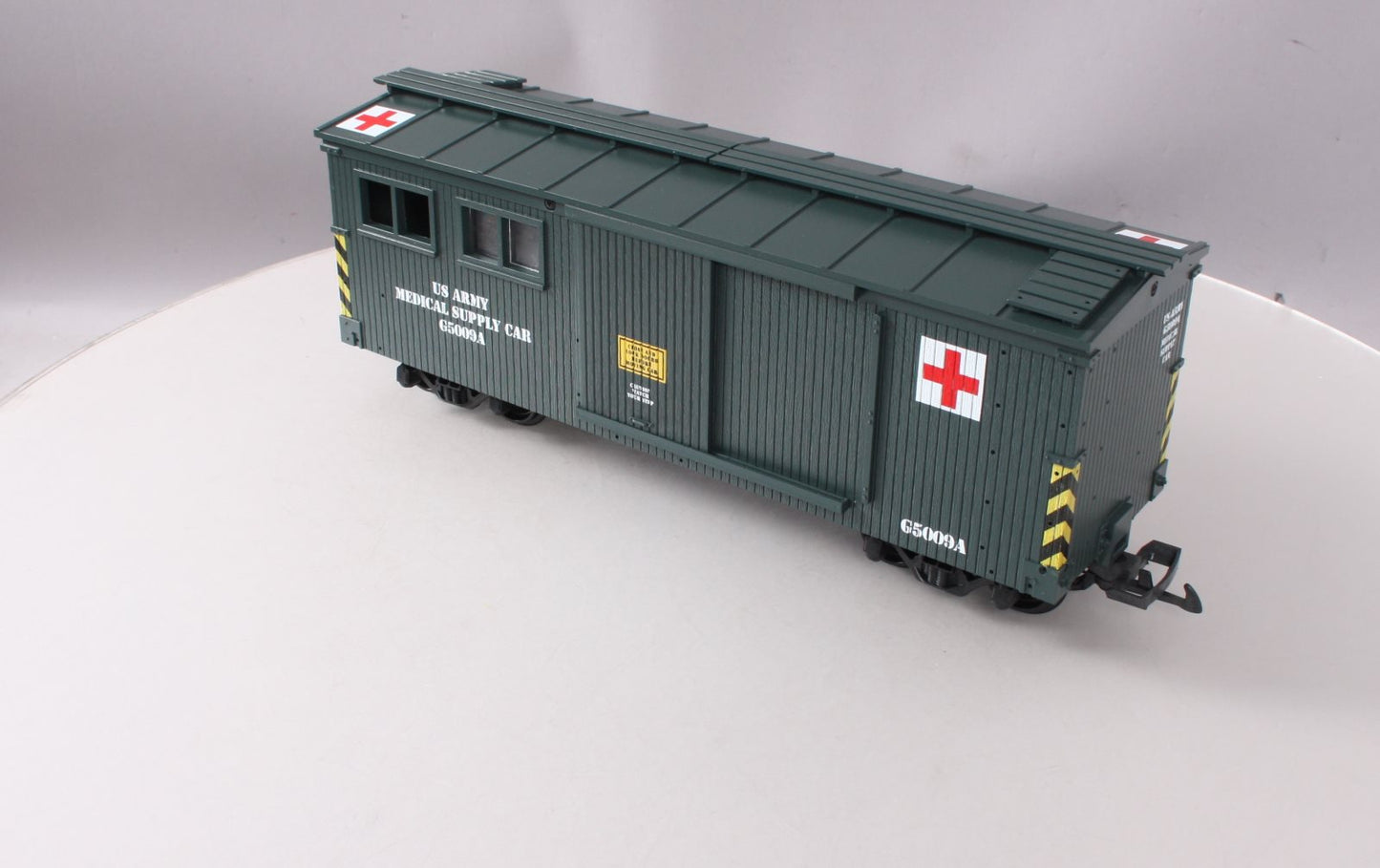 USA Trains R1899 G Scale U.S Army Medical Storage Car (Green)