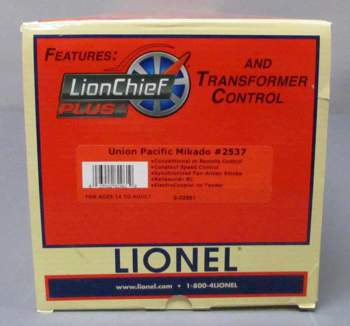 Lionel 6-82961 O Union Pacific Lionchief Plus Mikado Steam Locomotive #2537