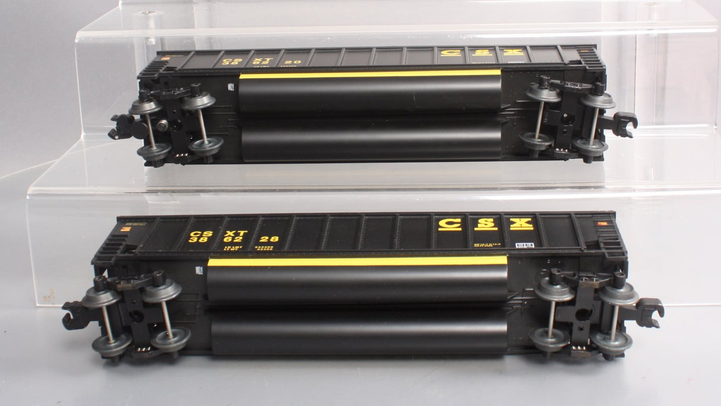 Lionel 6-19380 O Gauge CSX Bathtub Coal Gondola Cars #386228, #386220 with Loads