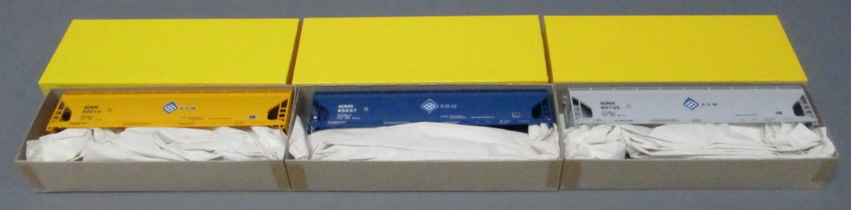 Accurail 3338 HO Scale ADM ACF 3 Bay Covered Hopper Kit (Pack of 3)