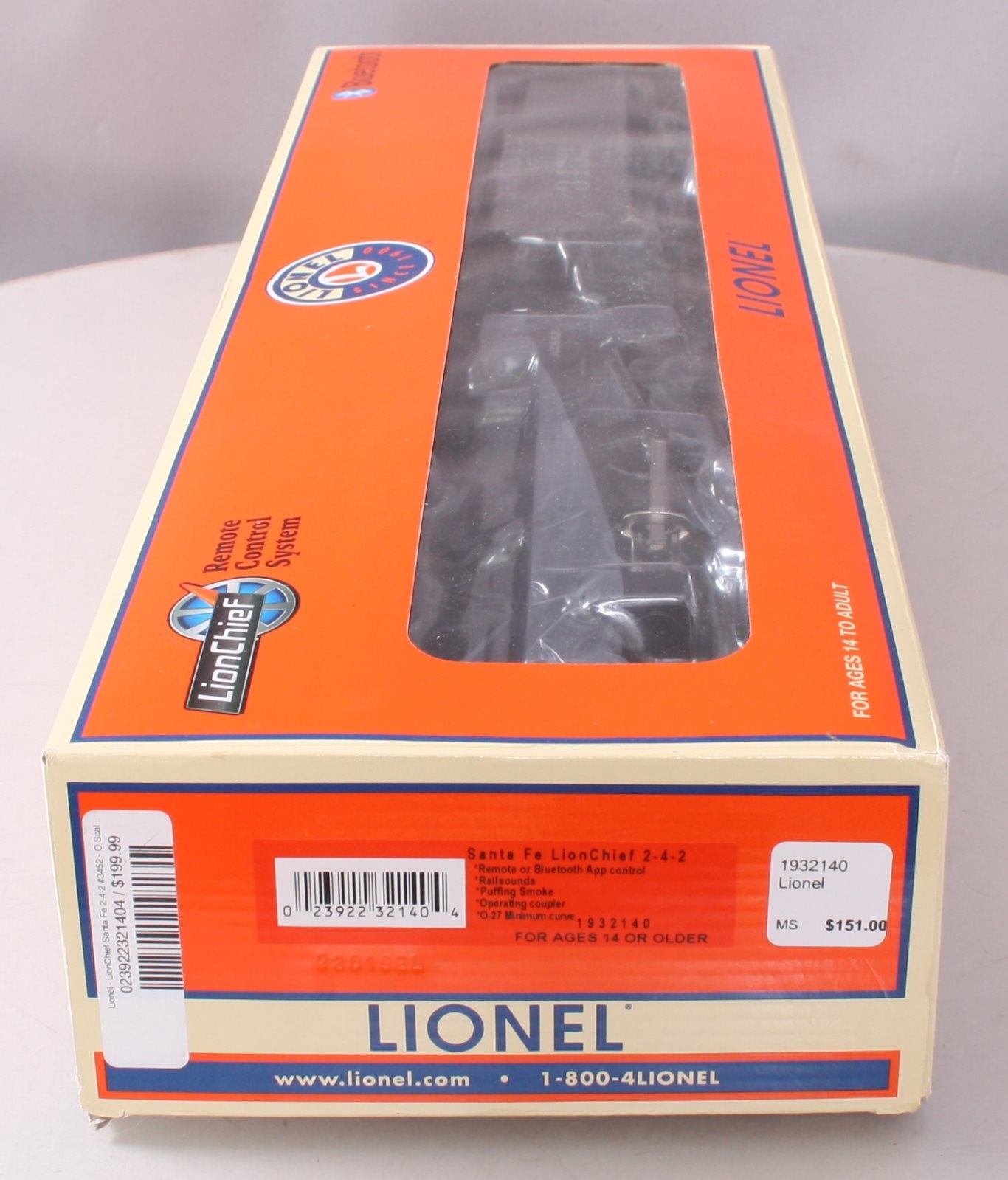 Lionel 1932140 O Santa Fe LionChief 2-4-2 Steam Locomotive #3452