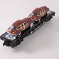 Lionel 6-17558 O Gauge Route 66 Flatcar with Two Brown Sedans