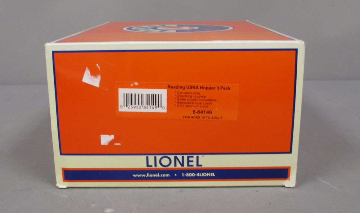 Lionel 6-84149 Reading 3 Car USRA 2 Bay Hopper Car Set