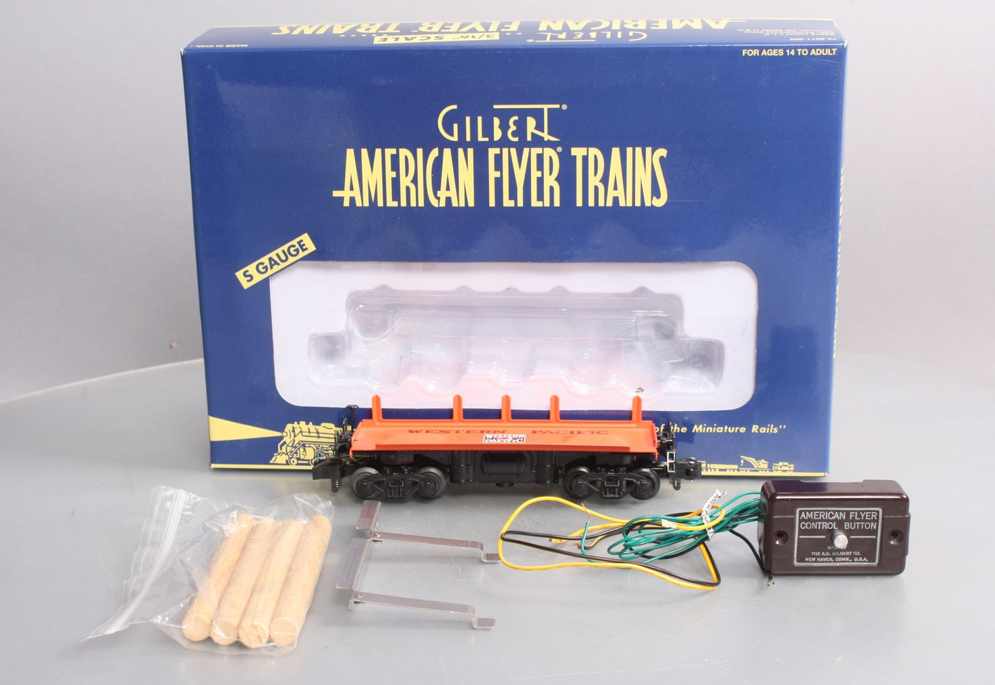 American Flyer 6-49057 S Scale Western Pacific Operating Log Dump Car