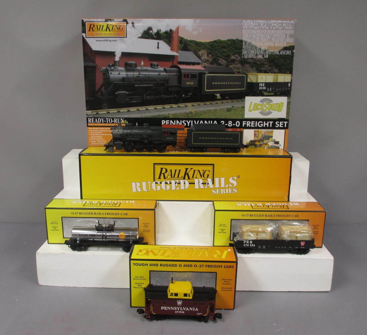 MTH 30-4226-0 Pennsylvania Railking O Gauge Steam Freight Train Set w/Loco-Sound