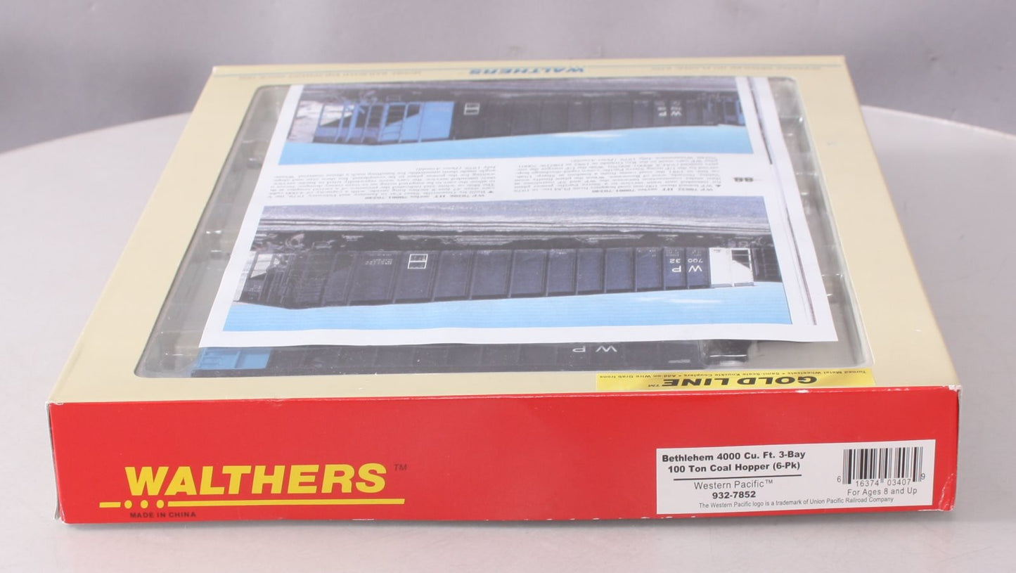 Walthers 932-7852 HO WP 3-Bay 100 Ton Coal Hoppers (Set of 6)