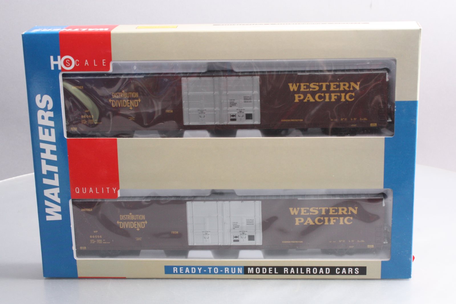Walthers 932-23506 HO Western Pacific PS 86' Hi-Cube 4-Door Boxcar (Set of 2)