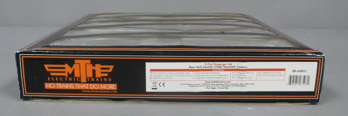 MTH 80-60021 HO New York Central 20th Century 1938 Passenger Car Set (Set of 5)