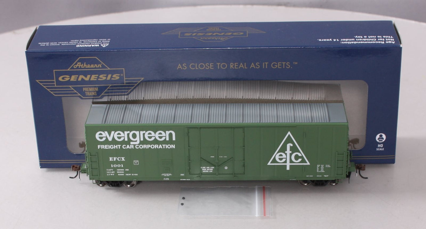 Athearn G26795 HO Evergreen Freight Car 50' PC&F Riveted Box w/ 10'6" Door #1001
