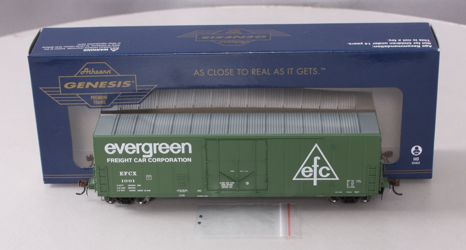 Athearn G26795 HO Evergreen Freight Car 50' PC&F Riveted Box w/ 10'6