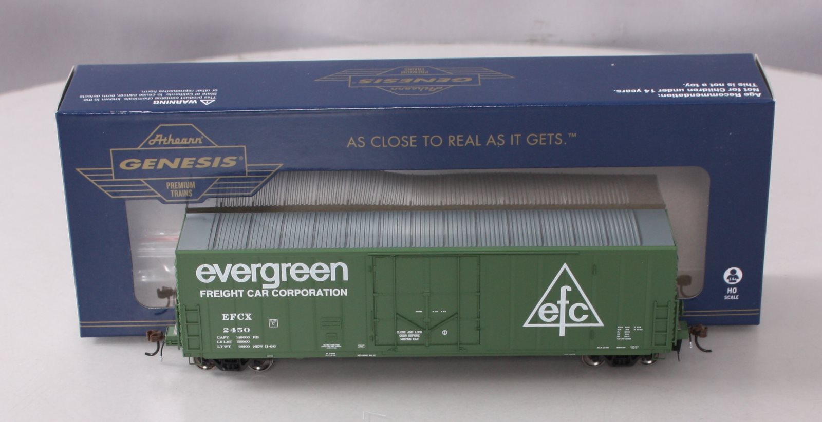 Athearn G26797 HO EFCX 50' PC&F Riveted Boxcar with 10' 6