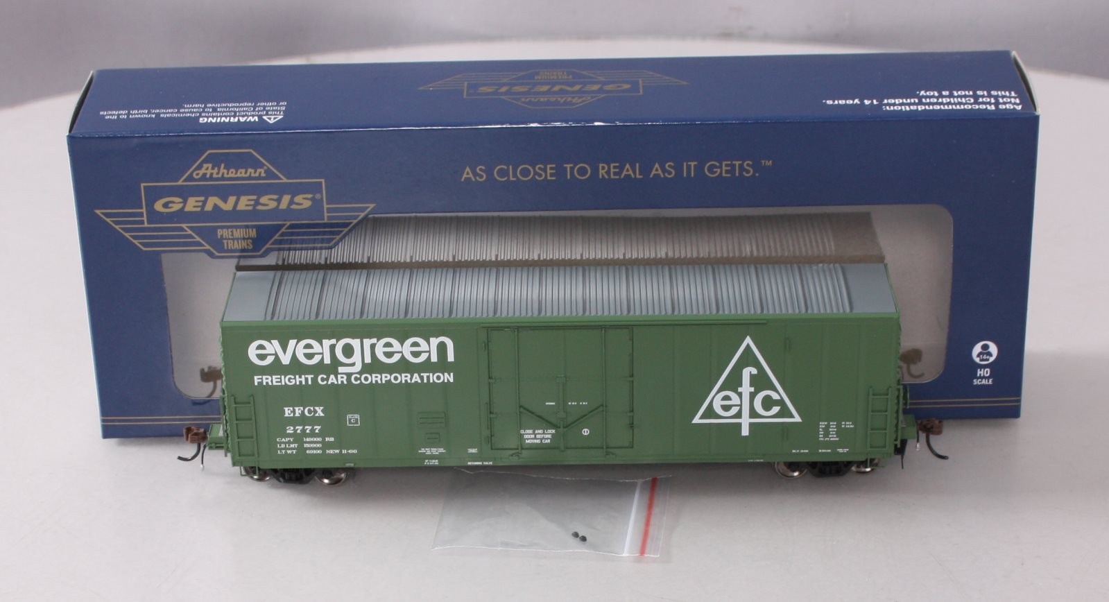 Athearn G26798 HO EFCX 50' PC&F Riveted Boxcar with 10' 6