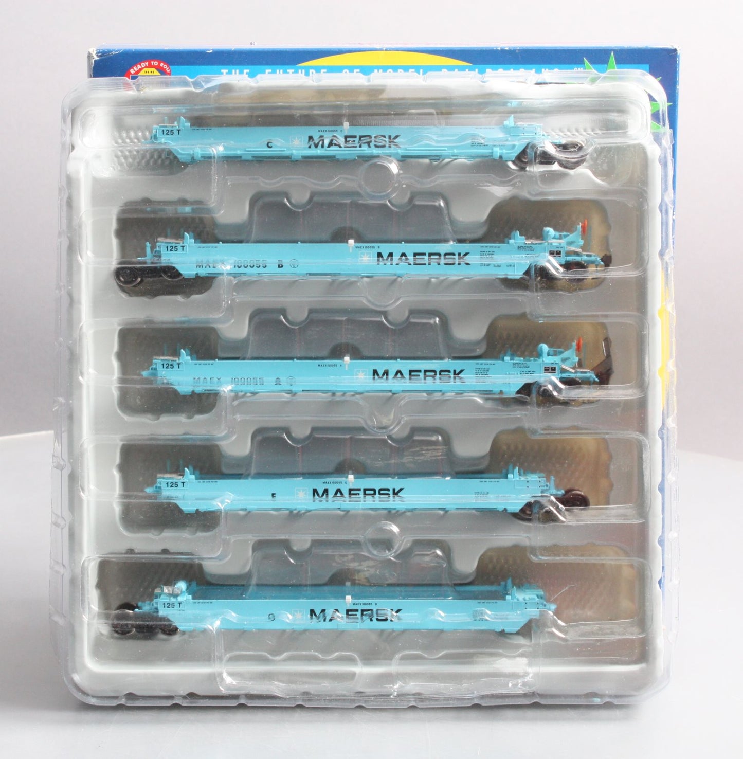 Athearn 95039 HO Maersk Maxi I Well Car/Early Ready-To-Run #100055 (Pack of 5)