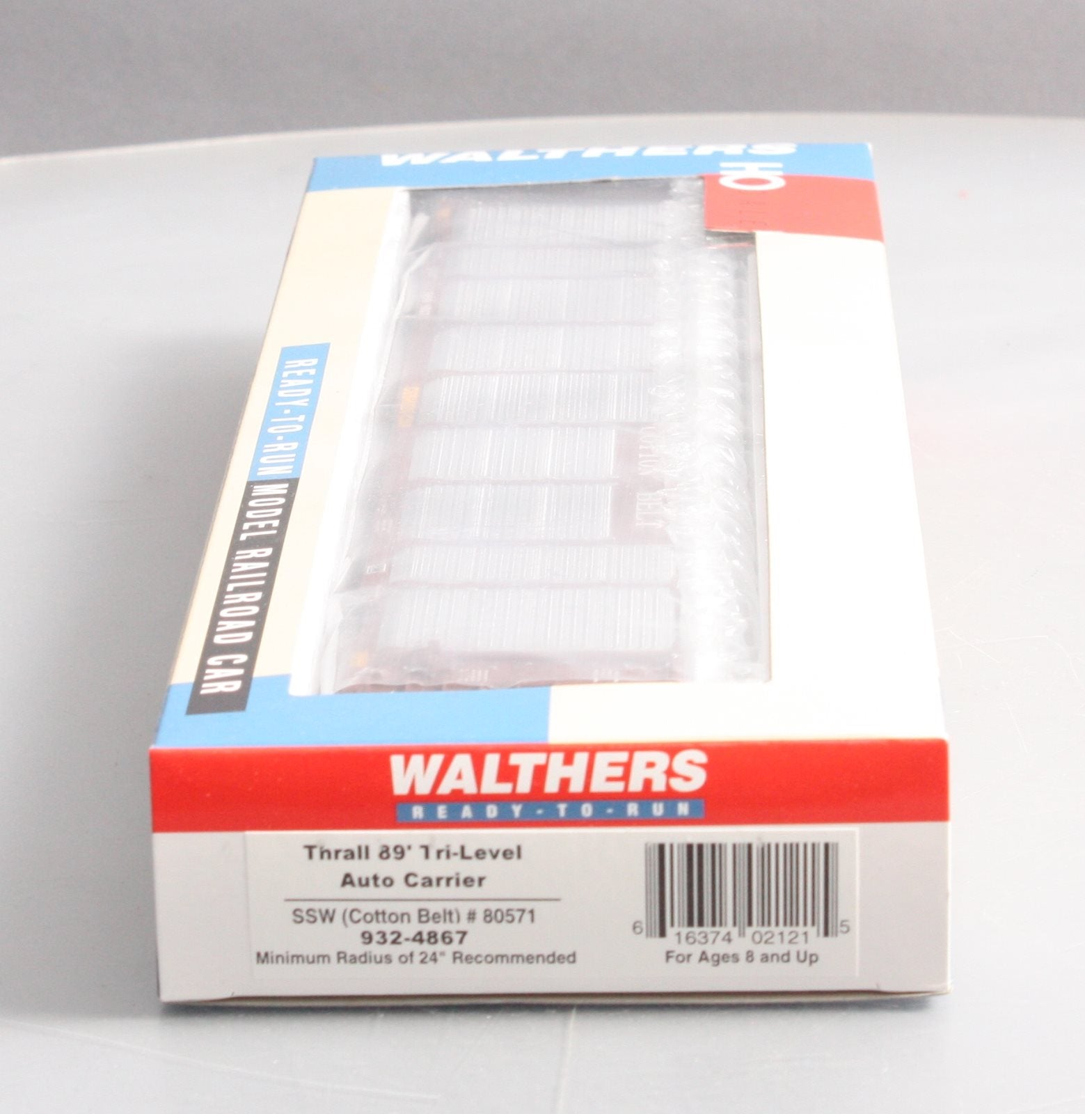 Walthers 932-4867 HO Scale Cotton Belt Thrall 89' Tri-Level Auto Carrier Car