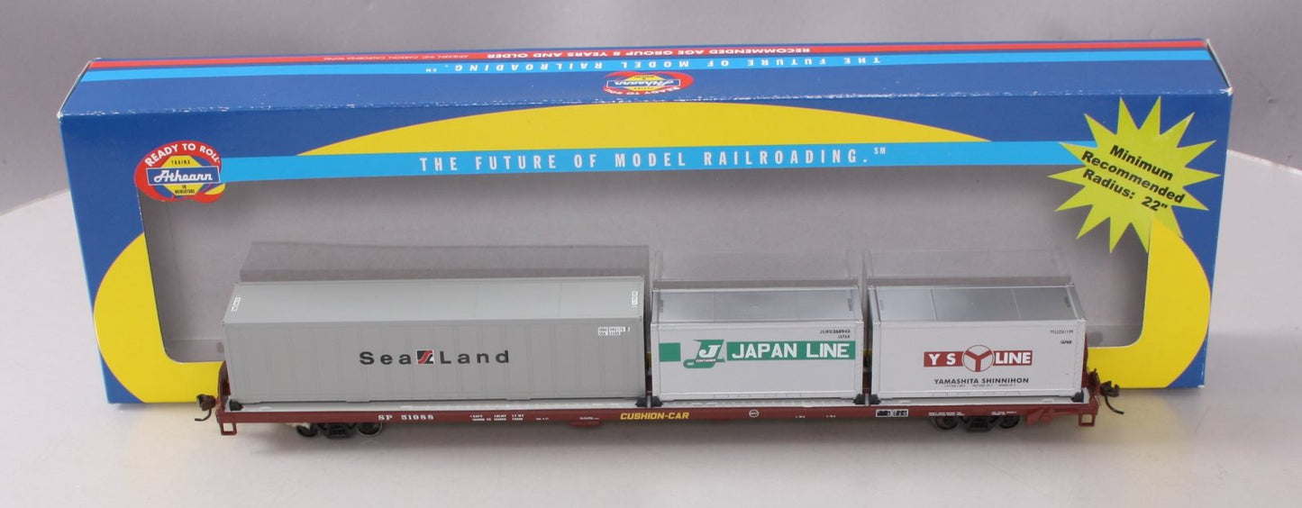 Athearn 74205 HO Southern Pacific 85' All Purpose Flat Car w/ 3 Containers