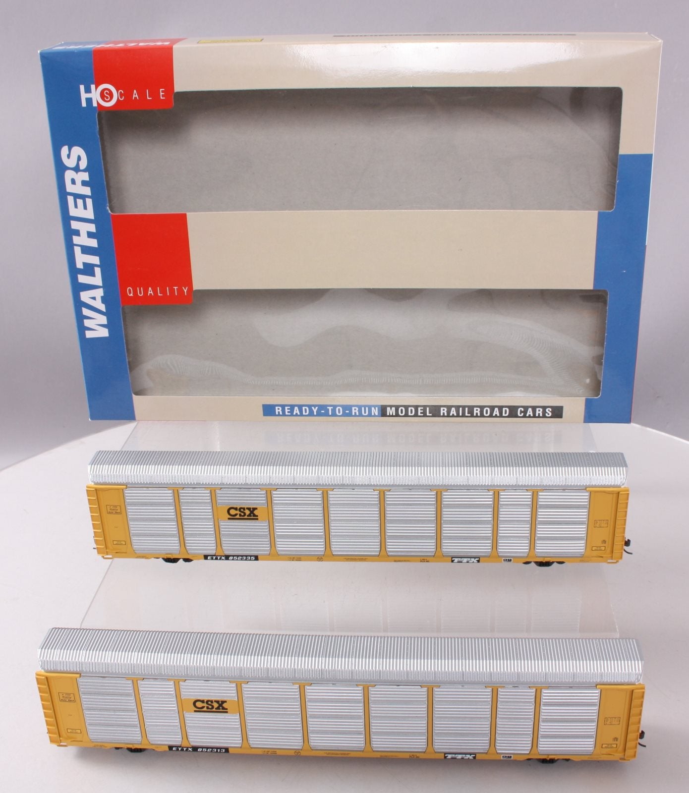 Walthers 932-24855 HO Scale CSX Thrall 89' Tri-Level Auto-Carriers 2-Pack