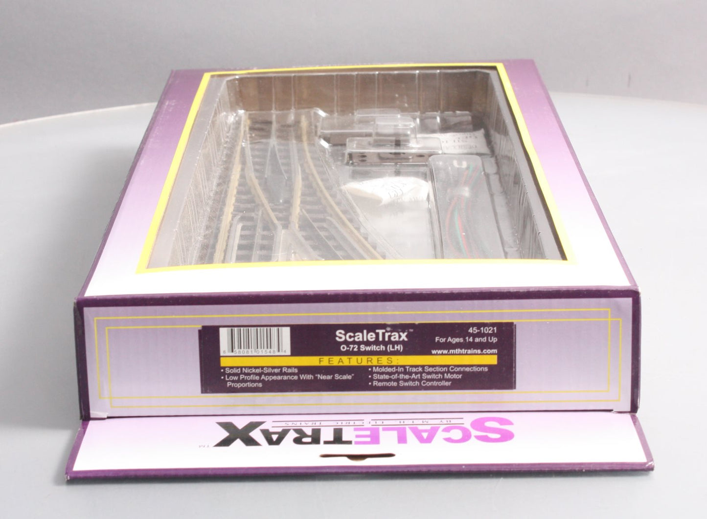 MTH 45-1021 O72 ScaleTrax Nickel Silver Left Hand Remote Switch Turnout