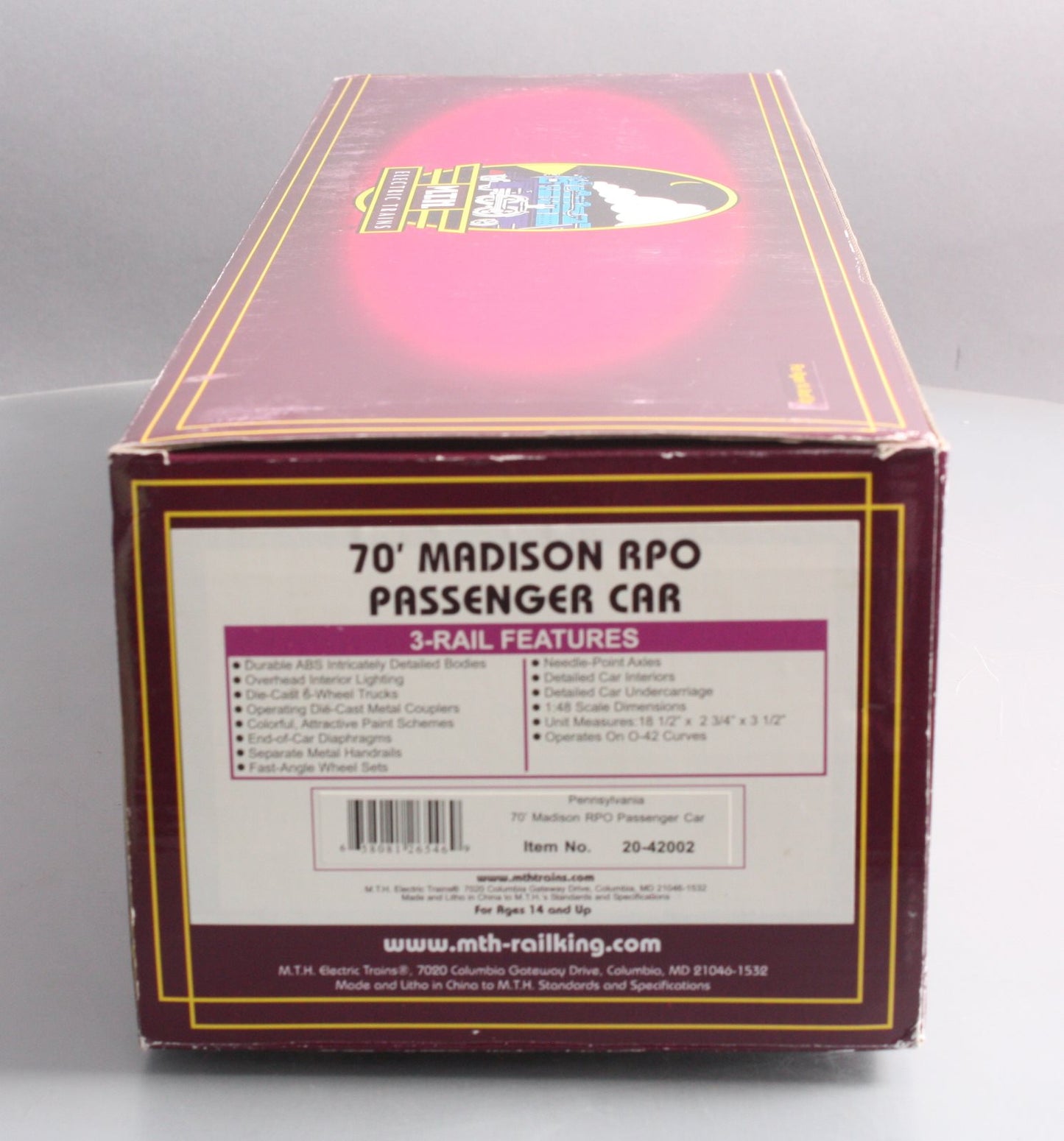 MTH 20-42002 Pennsylvania 70' Madison RPO Pass Car