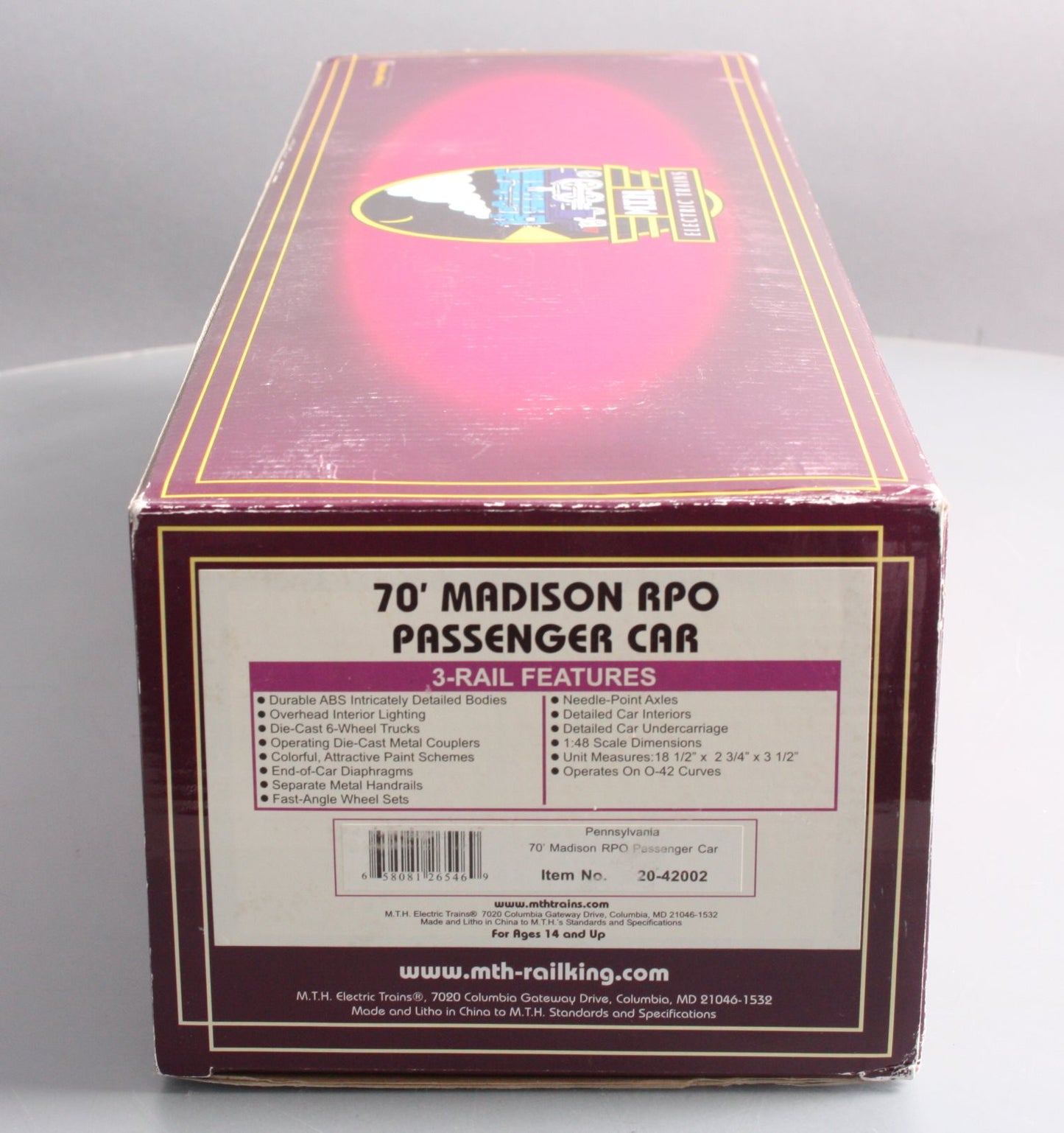 MTH 20-42002 Pennsylvania 70' Madison RPO Pass Car