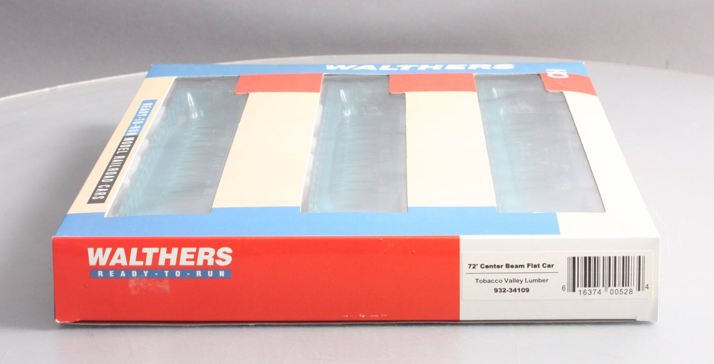 Walthers 932-34109 HO Tobacco Valley Lumber 72' Center Beam Flatcar (Pack of 3)