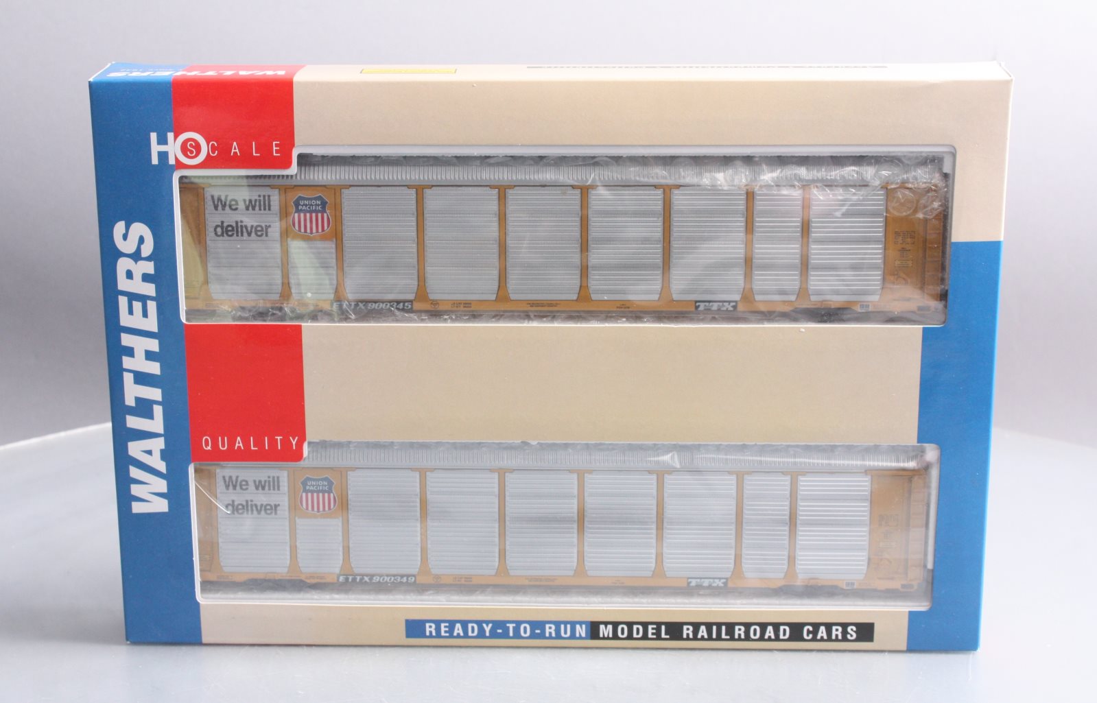 Walthers 932-24860 HO Scale U.P. Thrall 89' Tri-Level Auto Carrier (Pack of 2)