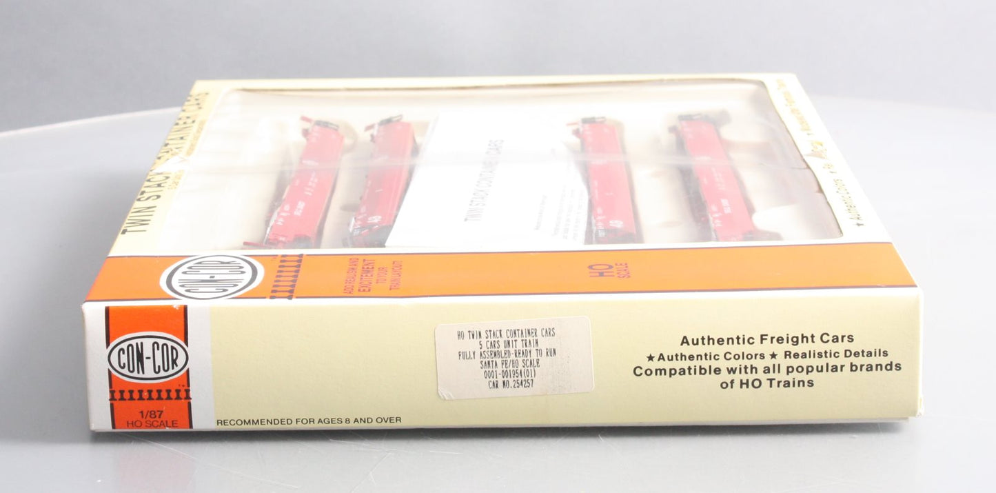 Con-Cor 0001-001954 HO Scale Santa Fe Tin Stack Container Cars (Set of 5)