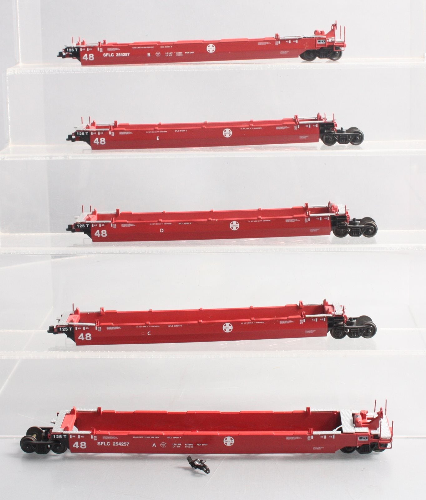 Con-Cor 0001-001954 HO Scale Santa Fe Tin Stack Container Cars (Set of 5)
