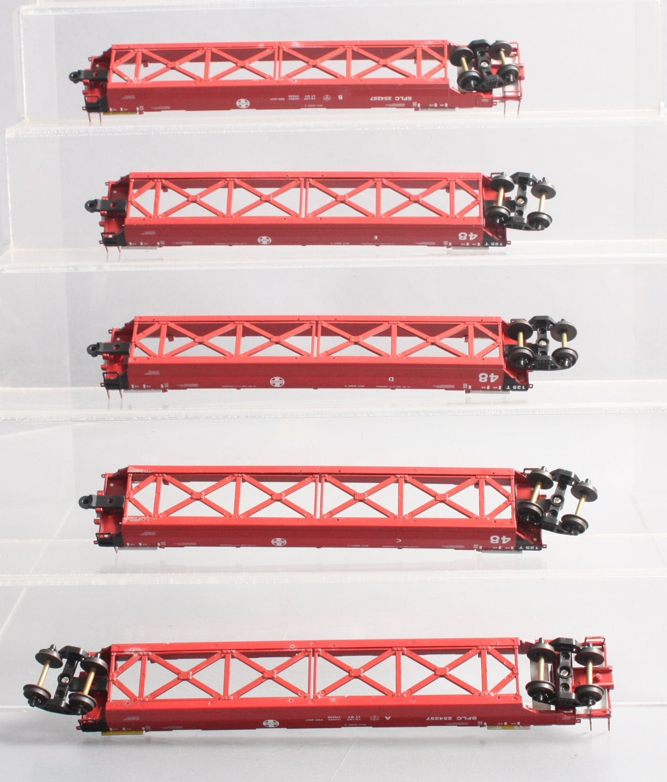 Con-Cor 0001-001954 HO Scale Santa Fe Tin Stack Container Cars (Set of 5)
