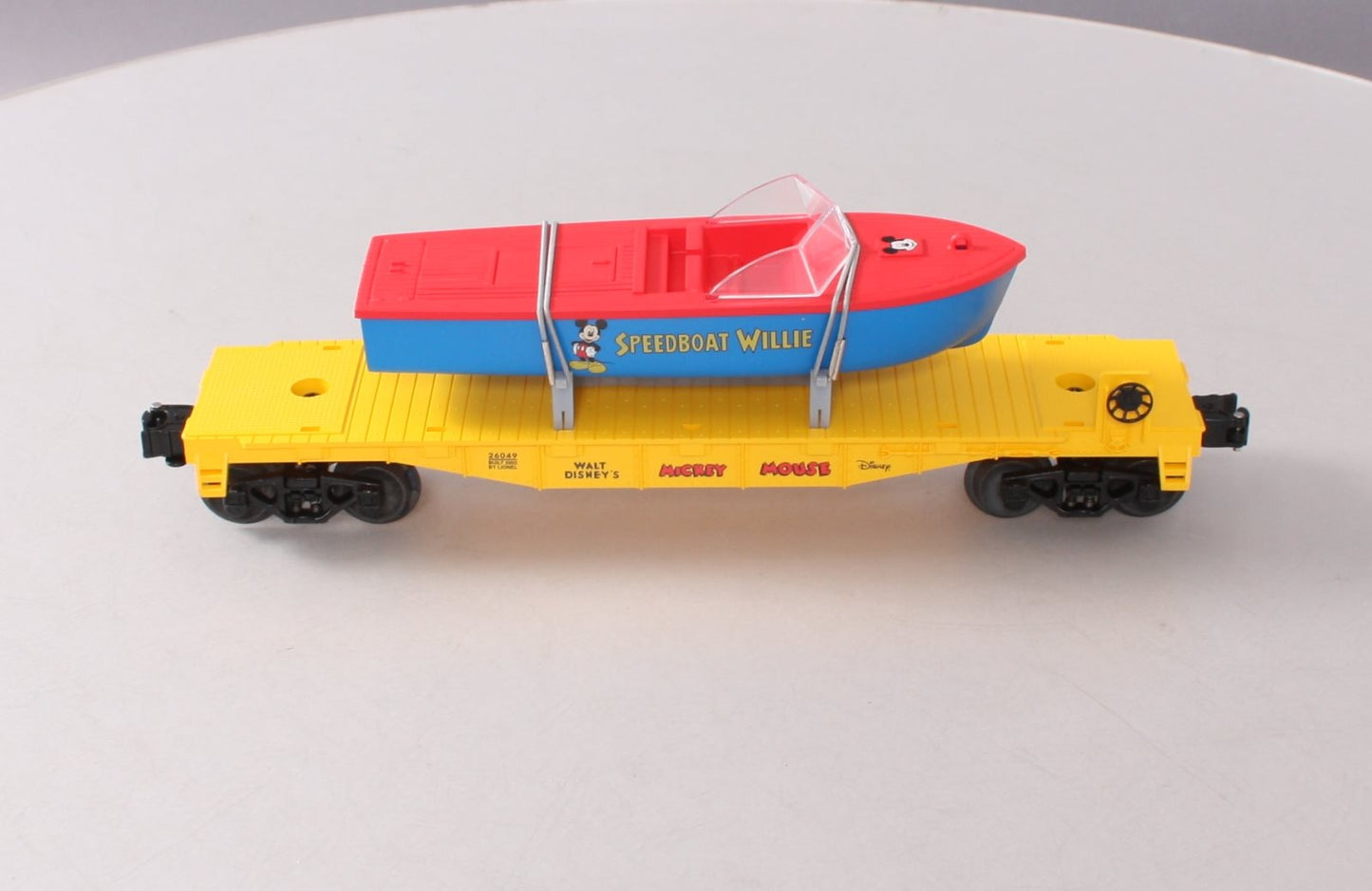 Lionel 6-26049 Disney Flat w/Speedboat Willy Boat